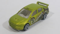 2010 Hot Wheels Jungle Rally Mitsubishi EVO Lancer Evolution 7 Lime Green Satin Metallic Antifreeze Die Cast Toy Car Vehicle