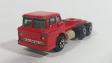 Vintage 1973 Yatming Ford F600 Cabover Red Semi Truck Tractor Rig Die Cast Toy Car Vehicle