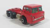 Vintage 1973 Yatming Ford F600 Cabover Red Semi Truck Tractor Rig Die Cast Toy Car Vehicle