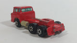 Vintage 1973 Yatming Ford F600 Cabover Red Semi Truck Tractor Rig Die Cast Toy Car Vehicle