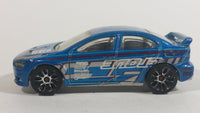 2010 Hot Wheels Night Burnerz 2008 Lancer Evolution Metallic Blue Die Cast Toy Car Vehicle