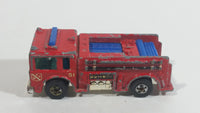 1982 Hot Wheels Fire Eater Red Fire Truck Die Cast Toy Car Vehicle - BW - Blue Lights