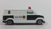 Yatming 1970s Ford Econoline Police Cop Van White and Black Die Cast Toy Car Vehicle