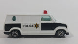 Yatming 1970s Ford Econoline Police Cop Van White and Black Die Cast Toy Car Vehicle