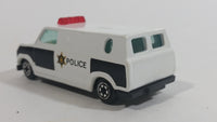 Yatming 1970s Ford Econoline Police Cop Van White and Black Die Cast Toy Car Vehicle