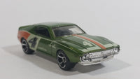 2010 Hot Wheels Muscle Mania AMC Javelin AMX Dark Lime Green Die Cast Toy Muscle Car Vehicle