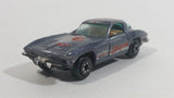 Yatming 1963 Corvette Stingray Dark Grey No. 1078 Die Cast Toy Muscle Car Vehicle with Opening Doors