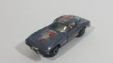 Yatming 1963 Corvette Stingray Dark Grey No. 1078 Die Cast Toy Muscle Car Vehicle with Opening Doors