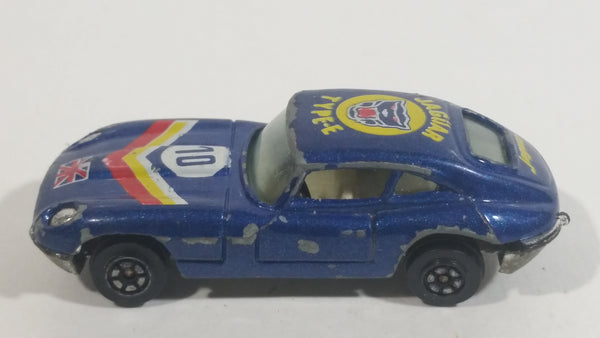 Yatming Jaguar Type-E #10 Dark Blue With Union Jack No. 1010 Die Cast Toy Luxury Car Vehicle