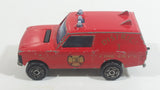 1980s Majorette Range Rover Fire Dept. District 3 Red No. 246 1/60 Scale Die Cast Toy Car Emergency Vehicle w/ Hitch