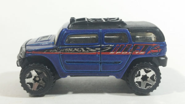 2004 Hot Wheels First Editions Rockster Blue Hummer Style Die Cast Toy Car Vehicle