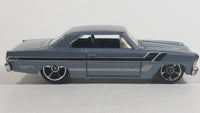 2012 Hot Wheels '66 Chevy Nova Metalflake Blue-Grey Die Cast Toy Muscle Car Vehicle