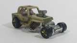 2010 Hot Wheels Race World Jungle Custom '42 Jeep CJ-2A Beige Tan Die Cast Toy Car Vehicle