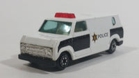 Yatming 1970s Ford Econoline Police Cop Van White and Black Die Cast Toy Car Vehicle