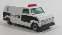 Yatming 1970s Ford Econoline Police Cop Van White and Black Die Cast Toy Car Vehicle