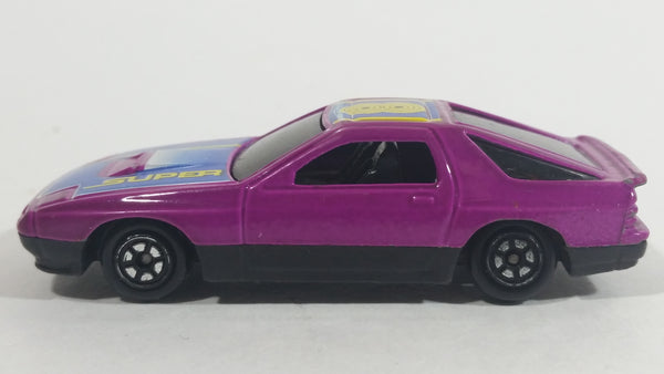 Yatming Mazda RX-7 Turbo Purple Super 8 No. 807 Die Cast Toy Car Vehicle