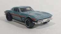 2013 Hot Wheels HW Showroom Corvette 60th '64 Corvette Sting Ray Pearl Light Blue Die Cast Toy Classic Muscle Car Vehicle