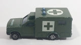 Majorette Sonic Flashers Ambulance No. 255 Military Army Green 1/60 Scale Die Cast Toy Car Vehicle - Blue Lights