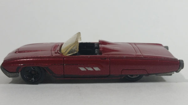 2005 Hot Wheels Muscle Mania '63 T-Birds Metalflake Dark Red Convertible Die Cast Toy Car Vehicle