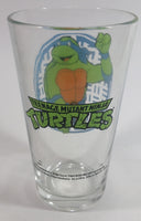 2014 Viacom TMNT Teenage Mutant Ninja Turtles Leonardo 6" Tall Glass Cup Television Cartoon Collectible