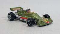 Rare HTF Vintage TinToys McLaren M19 Olive Green "14" W.T. 714 Firestone Die Cast Toy Race Car Vehicle - Hong Kong