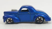 2009 Hot Wheels Custom 41 Willys Coupe Metalflake Blue Die Cast Toy Classic Car Vehicle