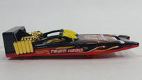 2015 Hot Wheels City Rescue H2GO Black Red Gold Die Cast Toy Speed Boat Watercraft Vehicle