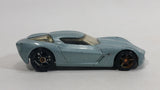 2010 Hot Wheels 2009 Corvette StingRay Concept Metallic Steel Blue Die Cast Toy Car Vehicle