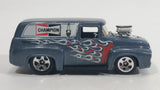 2010 Hot Wheels HW Performance 1956 Ford Truck Champion Spark Plugs Grey Die Cast Toy Car Hot Rod Vehicle