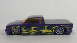 2010 Hot Wheels Hot Haulers Steel Flame Purple Die Cast Toy Car Low Rider Truck Vehicle