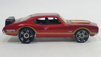 2010 Hot Wheels Hot Auction Olds 442 Metallic Red Die Cast Toy Muscle Car Vehicle