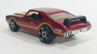 2010 Hot Wheels Hot Auction Olds 442 Metallic Red Die Cast Toy Muscle Car Vehicle