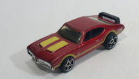 2010 Hot Wheels Hot Auction Olds 442 Metallic Red Die Cast Toy Muscle Car Vehicle