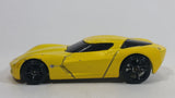 2010 Hot Wheels 2009 Corvette StingRay Concept Yellow Die Cast Toy Car Vehicle