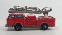 Vintage Majorette Pompier Fire Ladder Truck No. 207 Red 1/100 Scale Die Cast Toy Car Firefighting Rescue Emergency Vehicle