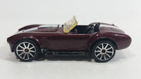 2010 Hot Wheels Hot Auctions Classic Cobra Convertible Maroon Die Cast Toy Car Vehicle w/ Opening Hood