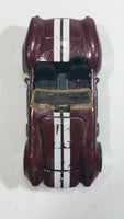 2010 Hot Wheels Hot Auctions Classic Cobra Convertible Maroon Die Cast Toy Car Vehicle w/ Opening Hood