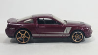 2010 Hot Wheels Faster Than Ever '07 Shelby GT500 Metallic Plum Burgundy Die Cast Toy Muscle Car Vehicle