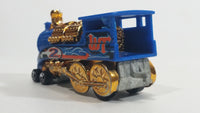 2006 Hot Wheels Wild Things Rail Rodder Locomotive Train #2 Blue and Gold Die Cast Toy Car Vehicle