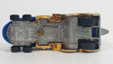 2006 Hot Wheels Wild Things Rail Rodder Locomotive Train #2 Blue and Gold Die Cast Toy Car Vehicle