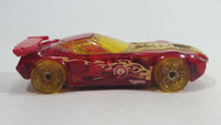 2010 Hot Wheels Race World Earth Nerve Hammer Transparent Red Die Cast Toy Car Vehicle