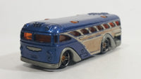 2001 Hot Wheels Surfin' School Bus Blue Die Cast Toy Car Vehicle