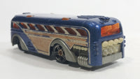 2001 Hot Wheels Surfin' School Bus Blue Die Cast Toy Car Vehicle