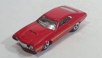 2011 Hot Wheels '72 Ford Gran Torino Sport Red Die Cast Toy Muscle Car Vehicle