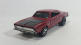 2009 Hot Wheels Muscle Mania '69 Dodge Charger Metalflake Dark Red Die Cast Toy Muscle Car Vehicle with Opening Hood