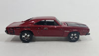 2009 Hot Wheels Muscle Mania '69 Dodge Charger Metalflake Dark Red Die Cast Toy Muscle Car Vehicle with Opening Hood