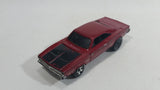 2009 Hot Wheels Muscle Mania '69 Dodge Charger Metalflake Dark Red Die Cast Toy Muscle Car Vehicle with Opening Hood