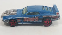 2011 Hot Wheels 3-Lane Super Speedway Exclusive Rivited Light Blue Die Cast Toy Car Vehicle