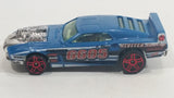 2011 Hot Wheels 3-Lane Super Speedway Exclusive Rivited Light Blue Die Cast Toy Car Vehicle