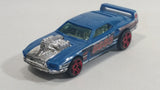 2011 Hot Wheels 3-Lane Super Speedway Exclusive Rivited Light Blue Die Cast Toy Car Vehicle